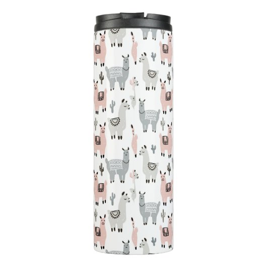 Llamas Pattern glimlachen Thermosbeker (Achterkant)