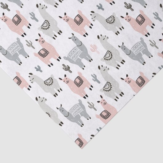 Llamas Pattern glimlachen Tissuepapier (Detail)