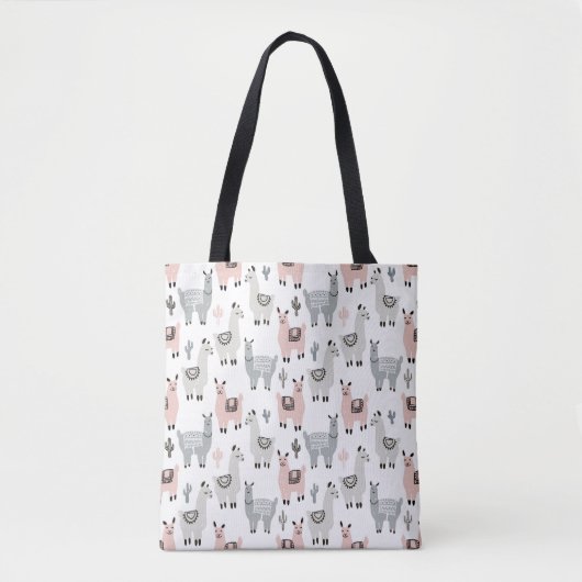 Llamas Pattern glimlachen Tote Bag (Voorkant)