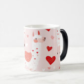Llamas pattern valentines magische mok (Voorkant rechts)