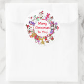 Llamas, Penguin, Gingerbrood Man Festive Holiday Ronde Sticker (Tas)