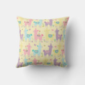 Llamas Pink, Geel Paars Nursery Toddler Room Kussen (Achterkant)
