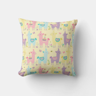 Llamas Pink, Geel Paars Nursery Toddler Room Kussen