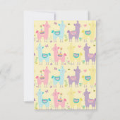 Llamas Pink, Yellow Paars Cute Schattig Bedankkaart (Achterkant)