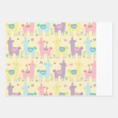 Llamas Pink, Yellow Paars Cute Schattig Inpakpapier Vel (Voorkant 3)
