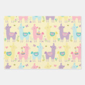 Llamas Pink, Yellow Paars Cute Schattig Inpakpapier Vel (Voorkant 2)