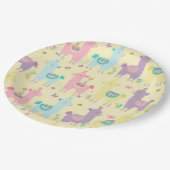 Llamas Pink, Yellow Paars Cute Schattig Papieren Bordje (Gekanteld)