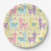 Llamas Pink, Yellow Paars Cute Schattig Papieren Bordje (Voorkant)