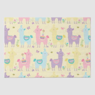 Llamas Pink, Yellow Paars Cute Schattig Tissuepapier