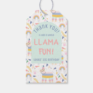 Llamas & Rainbows Fiesta Birthday Party Hartelijk Cadeaulabel