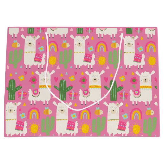 Llamas Rainbows Green Cactus Light Girly Pink Cute Groot Cadeauzakje