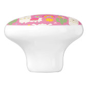 Llamas Rainbows Green Cactus Light Girly Pink Cute Keramische Knop (Zijkant)