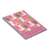 Llamas Rainbows Green Cactus Light Girly Pink Cute Notitieboek (Rechterzijde)