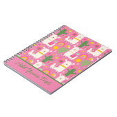 Llamas Rainbows Green Cactus Light Girly Pink Cute Notitieboek (Linkerzijde)