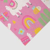 Llamas Rainbows Green Cactus Light Girly Pink Cute Tissuepapier (Detail)