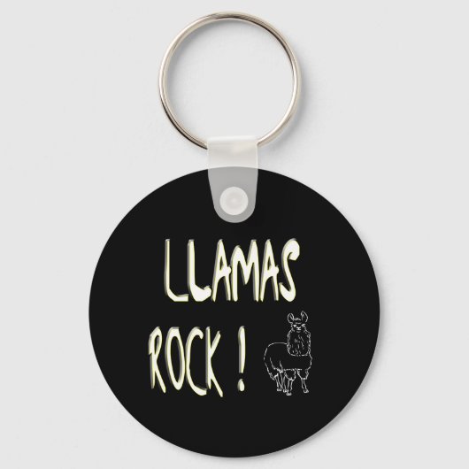 Llamas Rock! Button Sleutelhanger (Voorkant)