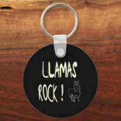 Llamas Rock! Button Sleutelhanger (Voorkant)
