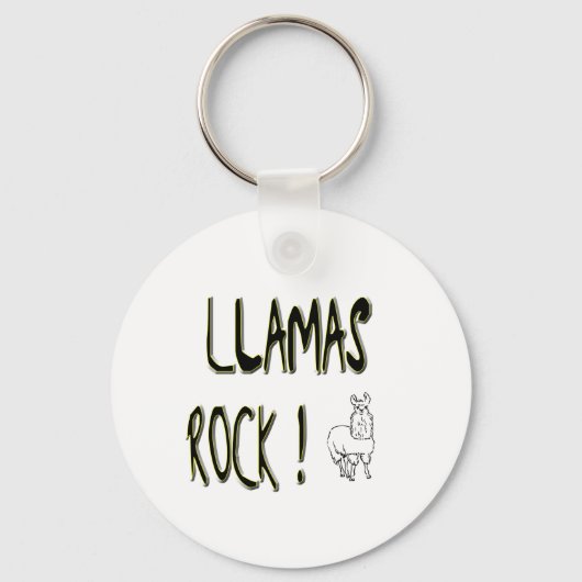 Llamas Rock! Button Sleutelhanger (Voorkant)
