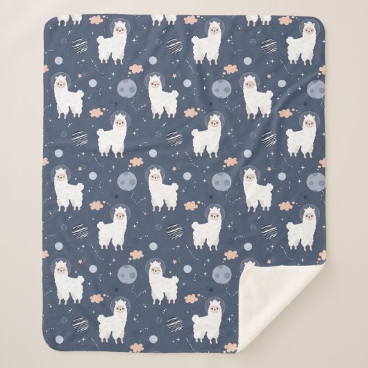 Llamas Sherpa Blanket Deken (Voorkant)