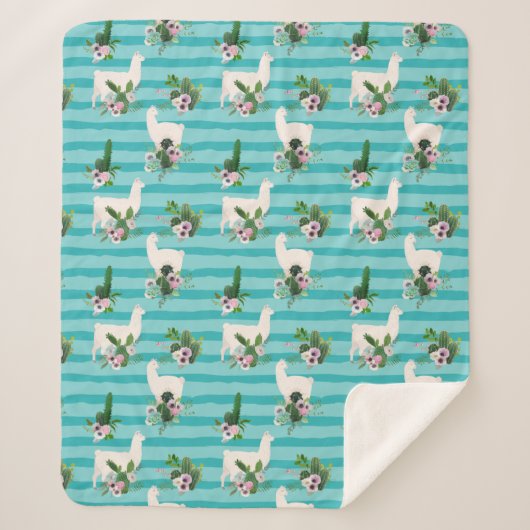 Llamas Sherpa Blanket Deken (Voorkant)