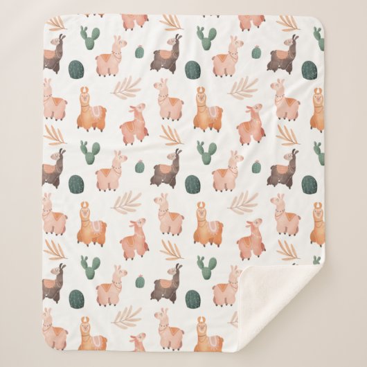 Llamas Sherpa Blanket Deken (Voorkant)