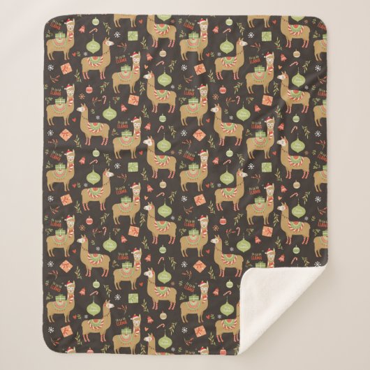 Llamas Sherpa Blanket Deken (Voorkant)