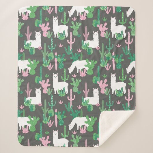 Llamas Sherpa Blanket Deken (Voorkant)