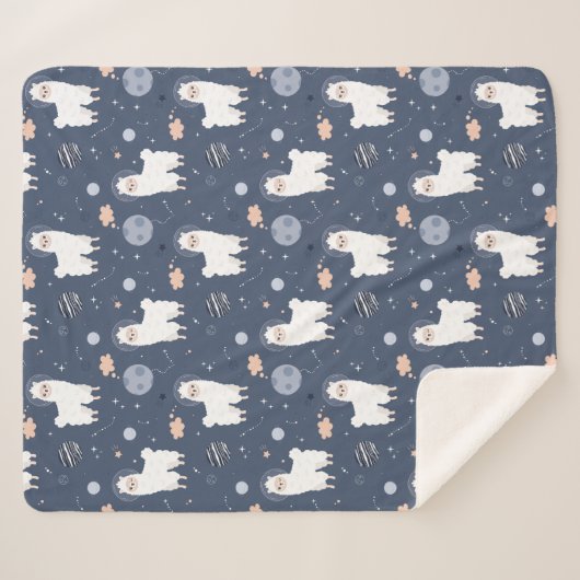 Llamas Sherpa Blanket Sherpa Deken (Voorkant (horizontaal))