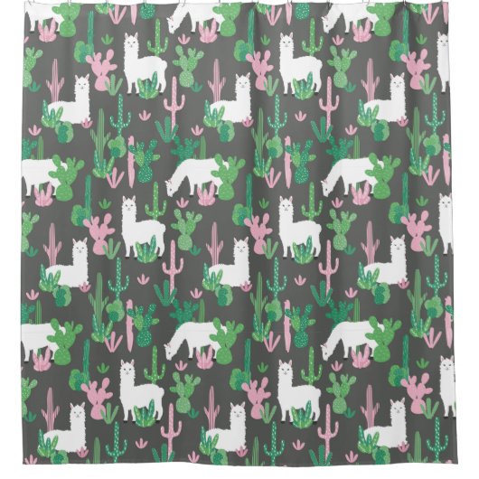 Llamas Shower Curtain Douchegordijn (Voorkant)
