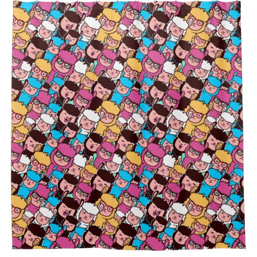 Llamas Shower Curtain Douchegordijn (Voorkant)