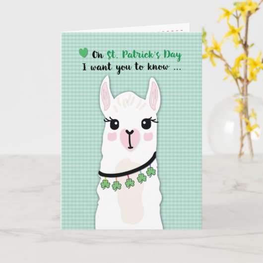Llamas St. Patricks Day Shamrocks Kaart (Gele Bloem)