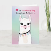 Llamas Valentijnsdag Hearts Kaart (Voorkant)