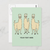 Llamas Voeg je eigen tekstbericht toe Briefkaart (Voorkant / Achterkant)