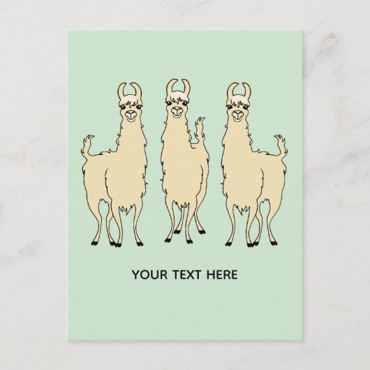 Llamas Voeg je eigen tekstbericht toe Briefkaart (Voorkant)