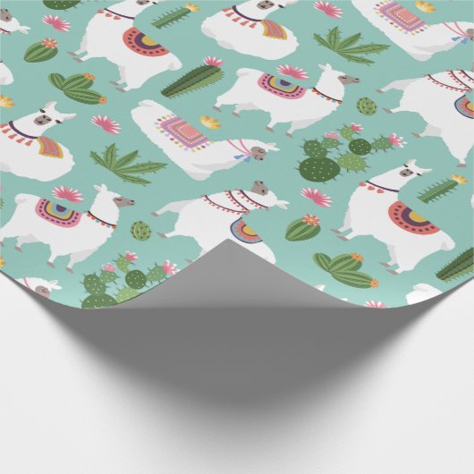 Llamas Wrapping Paper Cadeaupapier (Hoek)
