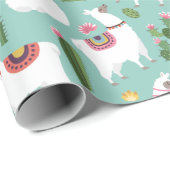 Llamas Wrapping Paper Cadeaupapier (Rol Hoek)