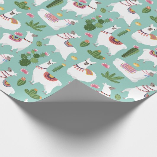 Llamas Wrapping Paper Cadeaupapier (Hoek)