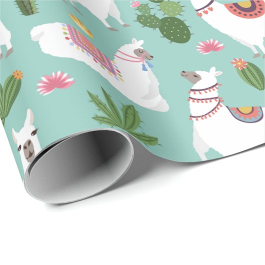 Llamas Wrapping Paper Cadeaupapier (Rol Hoek)