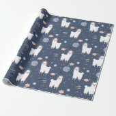 Llamas Wrapping Paper Cadeaupapier (Uitgerold)