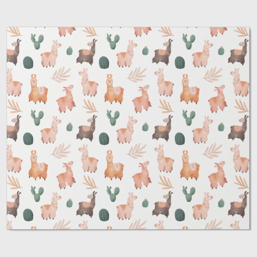 Llamas Wrapping Paper Cadeaupapier (Vlak)