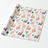 Llamas Wrapping Paper Cadeaupapier (Uitgerold)