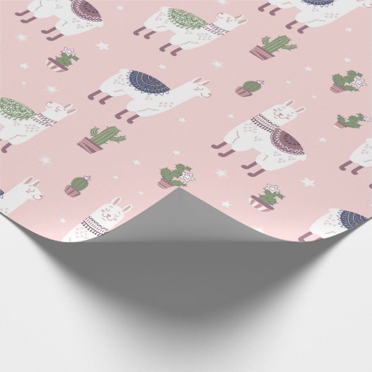 Llamas Wrapping Paper Cadeaupapier (Hoek)