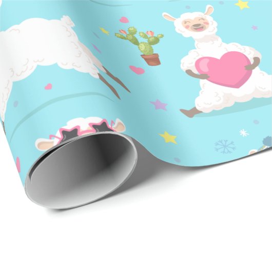 Llamas Wrapping Paper Cadeaupapier (Rol Hoek)