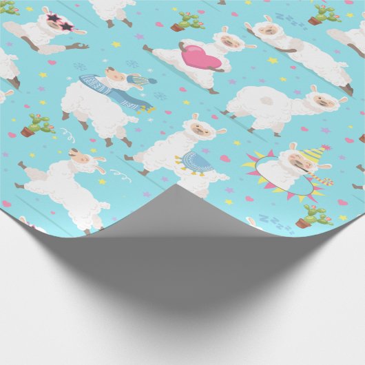 Llamas Wrapping Paper Cadeaupapier (Hoek)