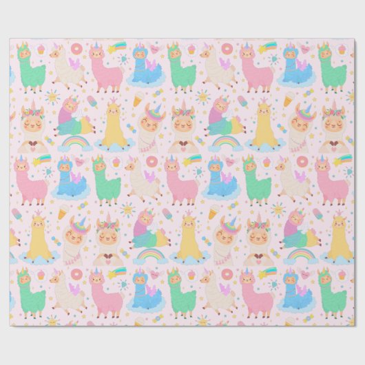 Llamas Wrapping Paper Cadeaupapier (Vlak)