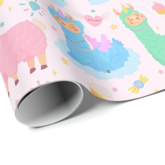 Llamas Wrapping Paper Cadeaupapier (Rol Hoek)