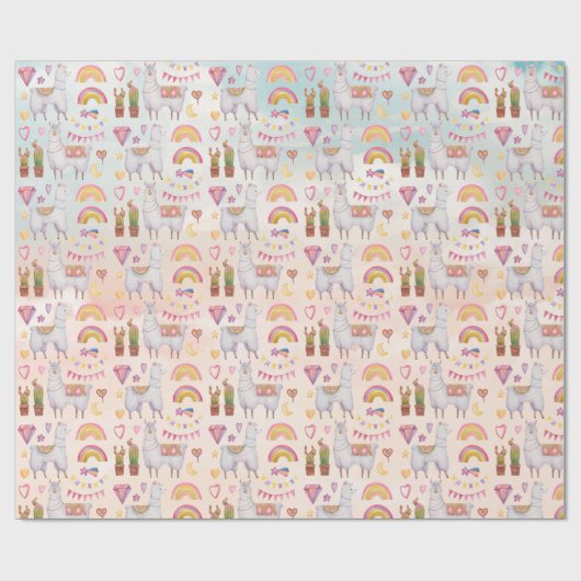 Llamas Wrapping Paper Cadeaupapier (Vlak)