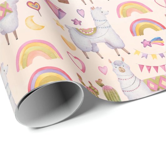 Llamas Wrapping Paper Cadeaupapier (Rol Hoek)