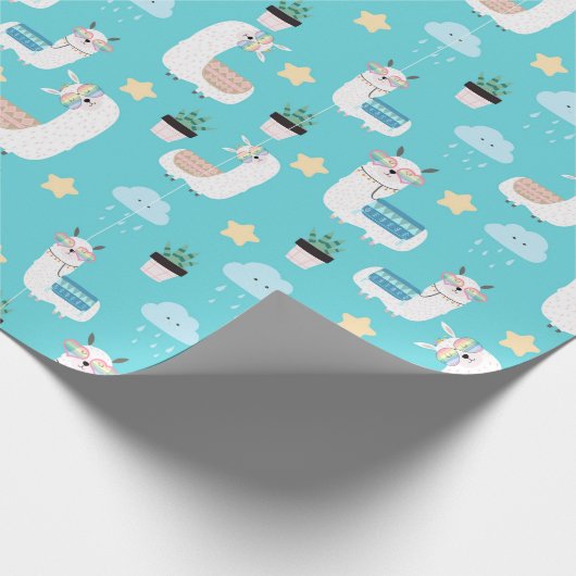 Llamas Wrapping Paper Cadeaupapier (Hoek)
