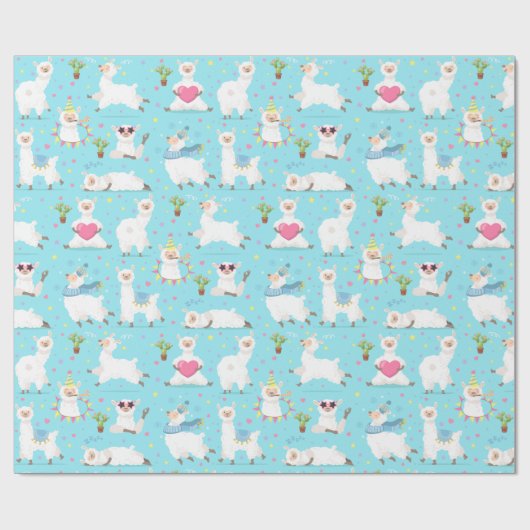 Llamas Wrapping Paper Cadeaupapier (Vlak)